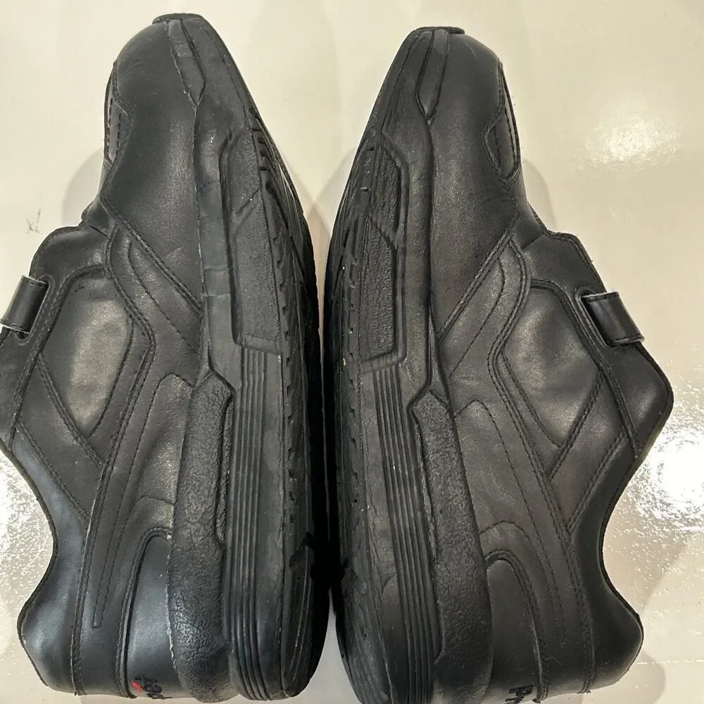 Propet Ped Walker Men 11 5E Wide Strap Orthotic Shoes Black Leather Sneakers